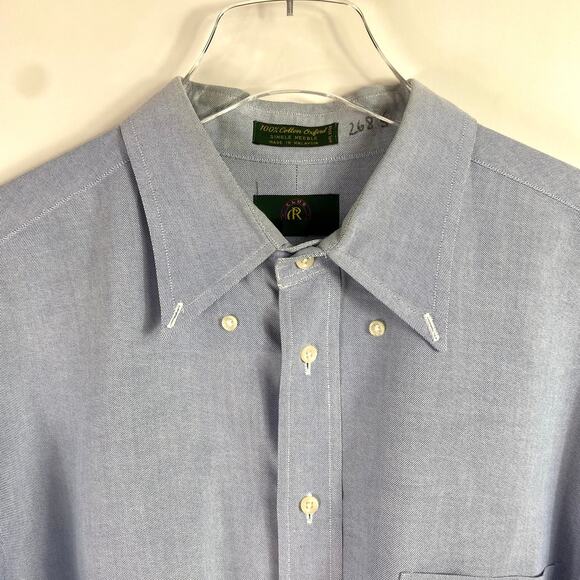 CLUB ROOM Vintage Blue Solid Button Down Shirt - Picture 6 of 8